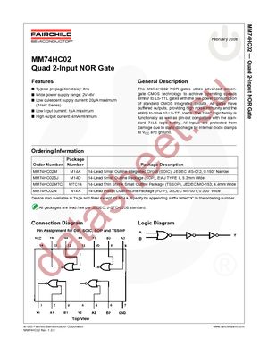 MM74HC02MTCX datasheet  